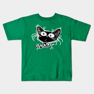 ADOPT funny black cat stare Kids T-Shirt